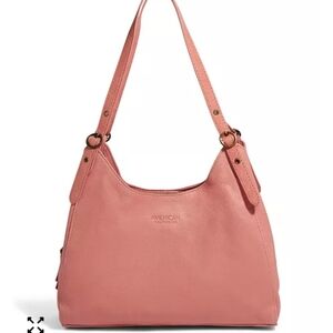American Leather Co. Cameron Triple Entry Shoulder Bag Pink Blush Purse